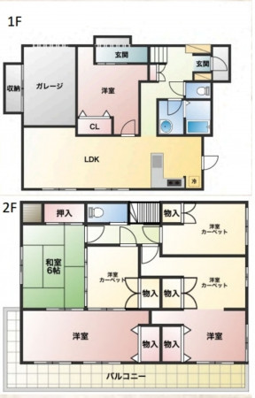 熊谷市肥塚、中古一戸建ての間取り画像です