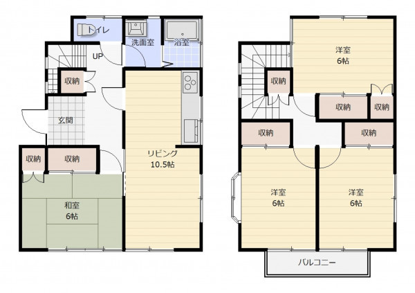 熊谷市新堀、中古一戸建ての間取り画像です