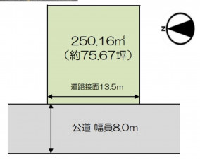 深谷市原郷、土地の間取り画像です