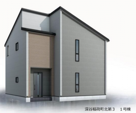 深谷市稲荷町北、新築一戸建ての完成予想図（外観）画像です