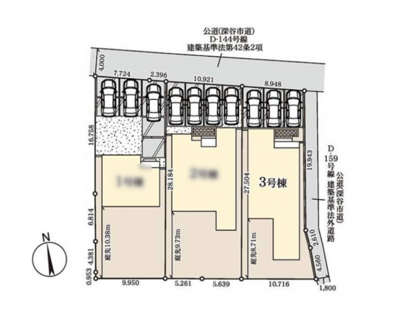 深谷市稲荷町北、新築一戸建ての地図画像です