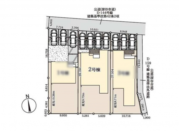 深谷市稲荷町北、新築一戸建ての地図画像です