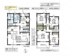 深谷市本住町、新築一戸建ての間取り画像です