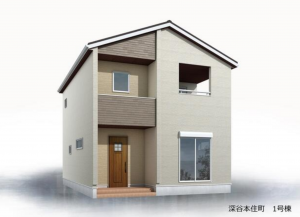 深谷市本住町、新築一戸建ての完成予想図（外観）画像です