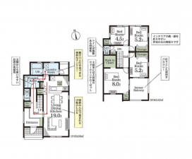 深谷市本住町、新築一戸建ての間取り画像です