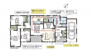 深谷市宿根、新築一戸建ての間取り画像です