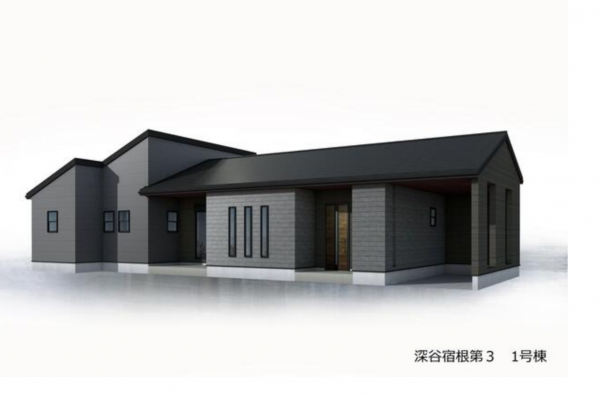 深谷市宿根、新築一戸建ての完成予想図（外観）画像です