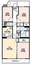 深谷市東方、中古マンションの間取り画像です