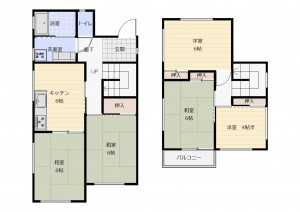 熊谷市久下、中古一戸建ての間取り画像です