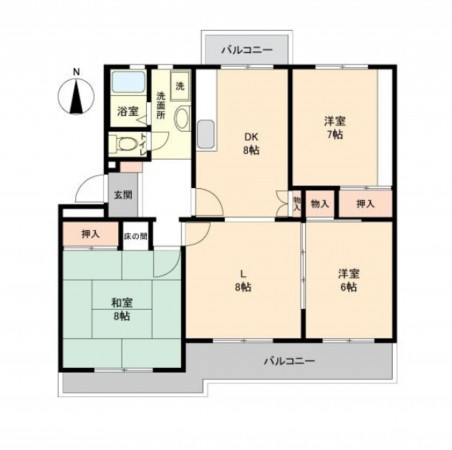 深谷市上柴町西、中古マンションの間取り画像です