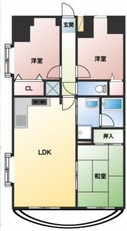 深谷市上柴町西、中古マンションの間取り画像です
