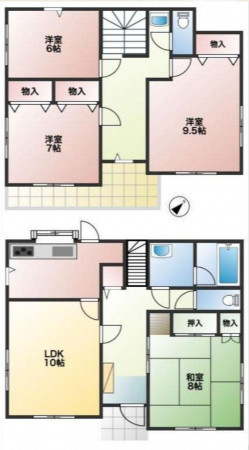 熊谷市籠原南、中古一戸建ての間取り画像です