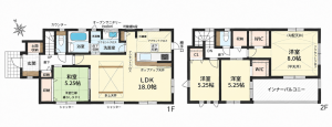熊谷市拾六間、新築一戸建ての間取り画像です