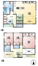 深谷市東方町、中古一戸建ての間取り画像です