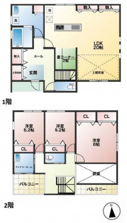 深谷市東方町、中古一戸建ての間取り画像です