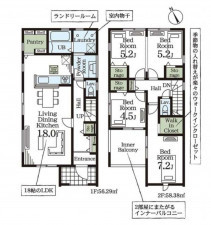 熊谷市見晴町、新築一戸建ての間取り画像です