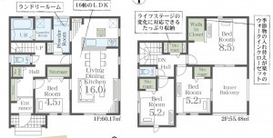 深谷市本住町、新築一戸建ての間取り画像です
