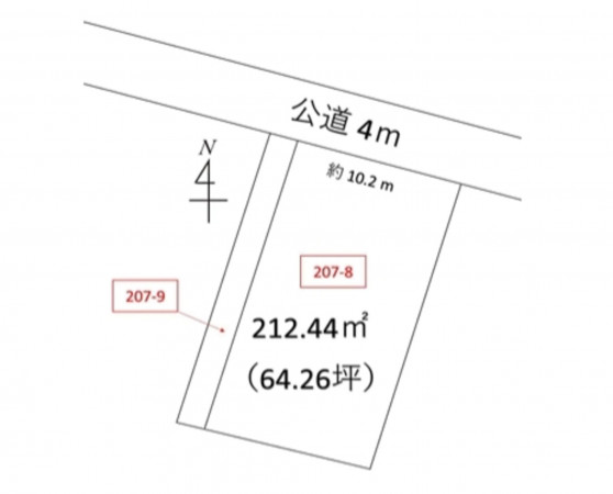 深谷市上野台、土地の間取り画像です