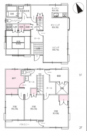 深谷市普済寺、中古一戸建ての間取り画像です