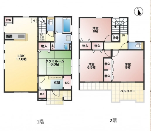深谷市栄町、中古一戸建ての間取り画像です