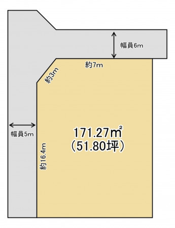 かほく市白尾、土地の間取り画像です