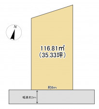 河北郡津幡町字加賀爪、土地の間取り画像です