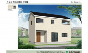かほく市木津、新築一戸建ての完成予想図（外観）画像です