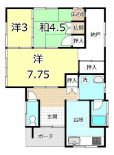 金沢市野町、中古一戸建ての間取り画像です