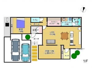 金沢市山科、新築一戸建ての間取り画像です