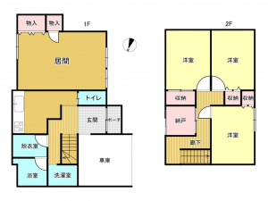 金沢市若草町、中古一戸建ての間取り画像です