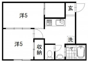 金沢市野町、収益物件/マンションの間取り画像です