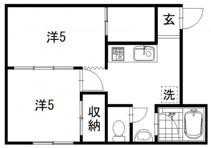 金沢市野町、収益物件/マンションの間取り画像です