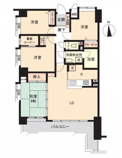 金沢市増泉、中古マンションの間取り画像です