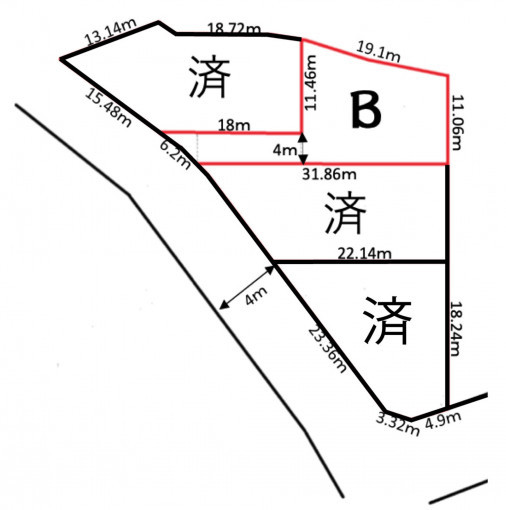 高崎市保渡田町、土地の間取り画像です