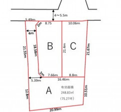 高崎市保渡田町、土地の間取り画像です