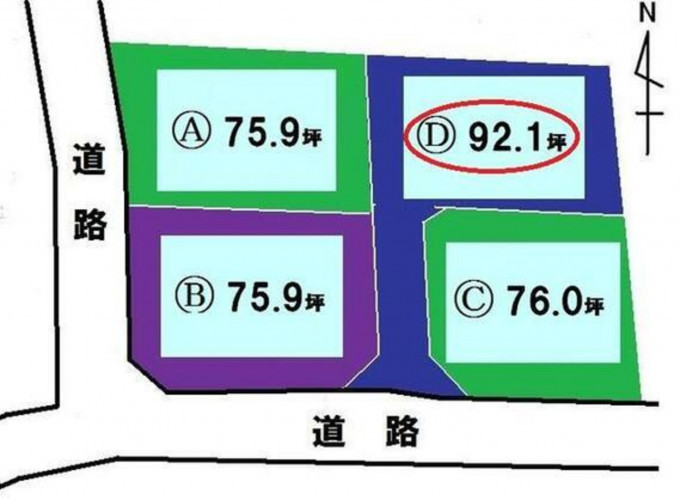 高崎市上滝町、土地の間取り画像です