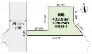 高崎市城山町、土地の間取り画像です