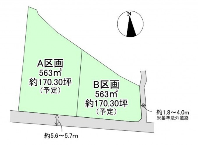 高崎市下佐野町、土地の間取り画像です
