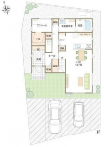 高崎市上中居町、中古一戸建ての間取り画像です