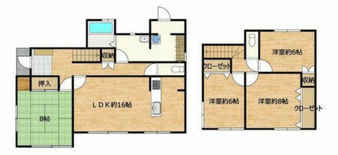 高崎市城山町、中古一戸建ての間取り画像です