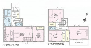 高崎市石原町、新築一戸建ての間取り画像です