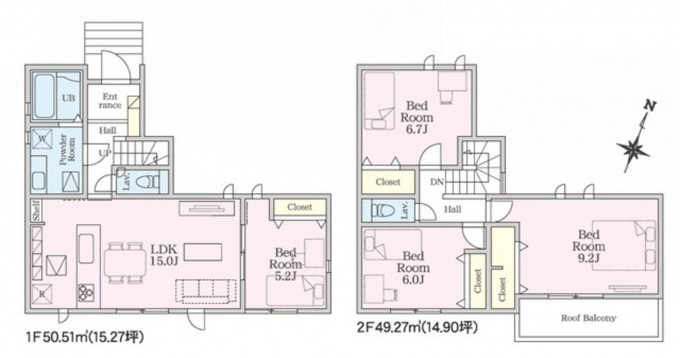 高崎市石原町、新築一戸建ての間取り画像です