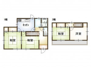 高崎市足門町、中古一戸建ての間取り画像です