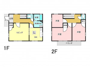 高崎市双葉町、中古一戸建ての間取り画像です