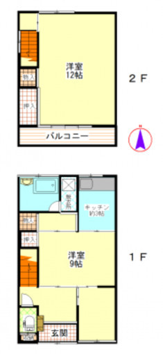 高崎市相生町、中古一戸建ての間取り画像です