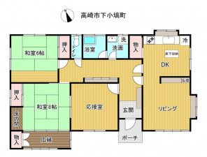 高崎市下小塙町、中古一戸建ての間取り画像です