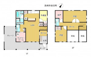 高崎市金古町、中古一戸建ての間取り画像です