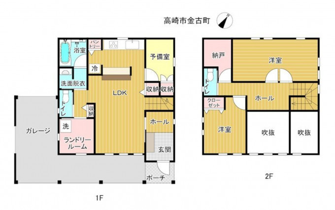 高崎市金古町、中古一戸建ての間取り画像です