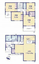 高崎市乗附町、新築一戸建ての間取り画像です