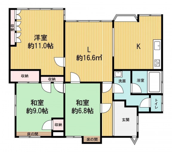 高崎市上和田町、中古一戸建ての間取り画像です